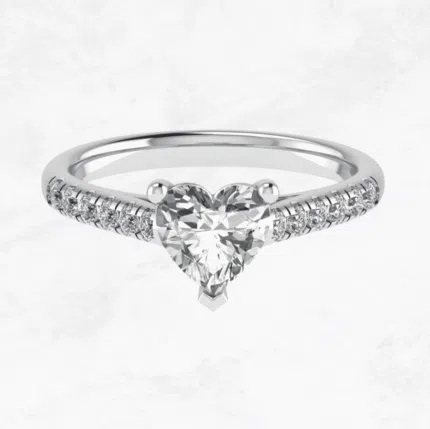 Elegant Pavé Heart-shape Ring