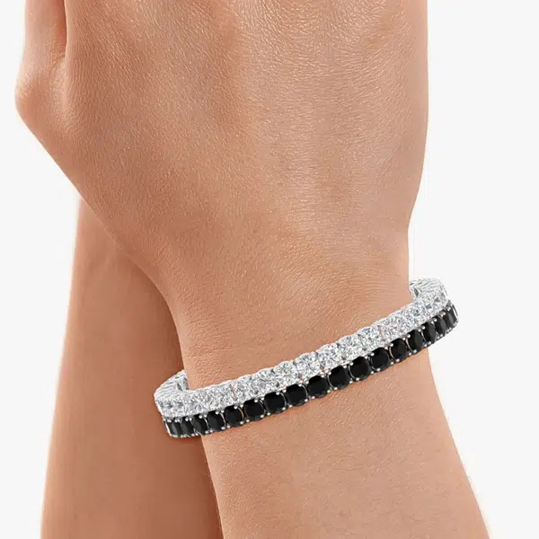 bracelet de tennis noir/blanc