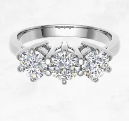 Trilogy Ring with Same Size Round Diamonds
