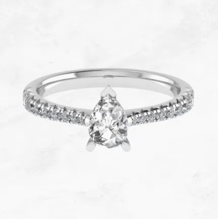 Elegant Pavé Pear-shape Ring