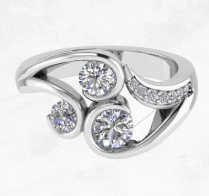 Organic Elegance Three-Stone Ring