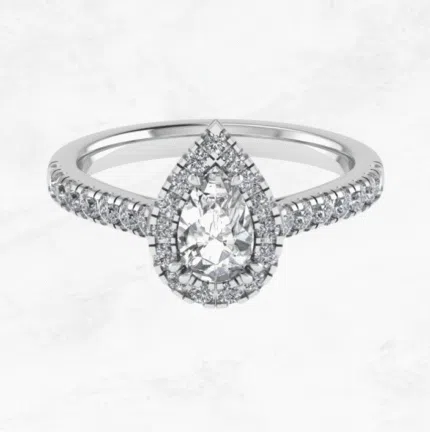 Luxury Pear Diamond Halo Ring