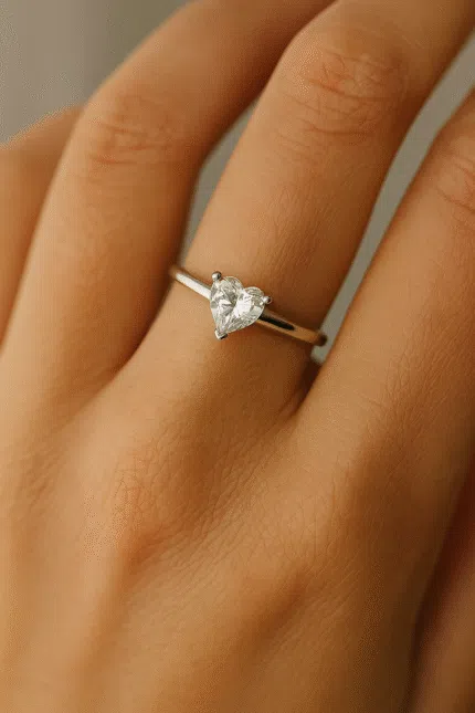 Elegant Heartshape Solitaire Ring
