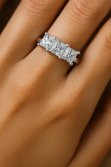 Trilogy Ring with Princess Diamonds